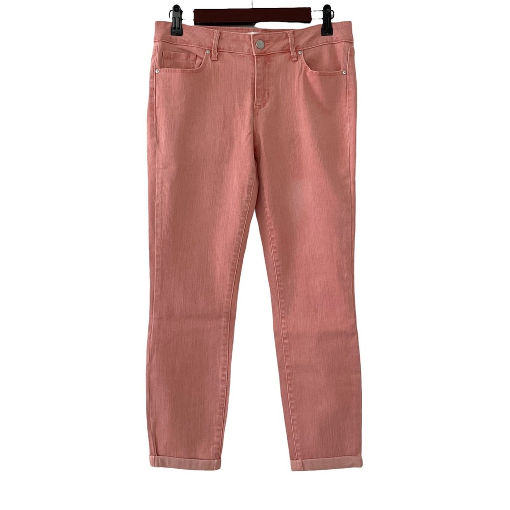Jessica Simpson Women's 6 Size 28 Salmon Pink Rolled Crop Skinny Jeans NWOT